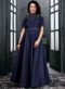 Charming Navy Blue Tapeta Silk Designer Party Wear Gown