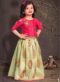 Excellent Tourquise Silk Designer Kids Wear Lehenga Choli