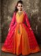 Lovely Orange Silk Embroidered Work Designer Kids Wear Lehenga Choli