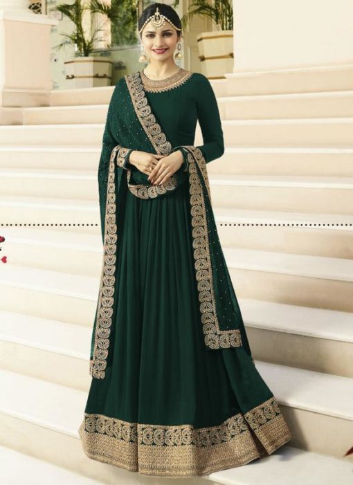 Graceful Green Georgette Designer Party Wear Anarkali Salwar Suit