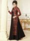 Majestic Brown And Black Satin Party Wear Designer Gown