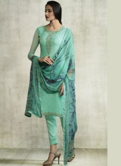 Awesome Green Georgette Designer Salwar Kameez