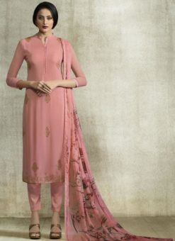 Lovely Pink Georgette Designer Salwar Kameez