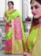 Wonderful Mustard And Pink Silk Zari Print Designer Saree