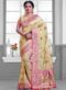 Charming Pink Silk Zari Print Designer Saree