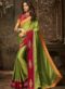 Beautiful Green Silk Embroidered Work Designer Saree