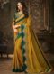Charming Beige Silk Wedding Wear Embroidered Work Designer Saree