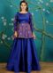 Beautiful Royal Blue Tapeta Silk Embroidered Work Designer Gown