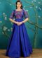 Lovely Royal Blue Tapeta Silk Embroidered Work Designer Gown