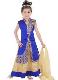 Amazing Blue Net Designer Embroidered Work Readymade Suit