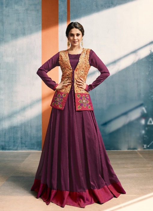Violet Designer Indian Evening Gown