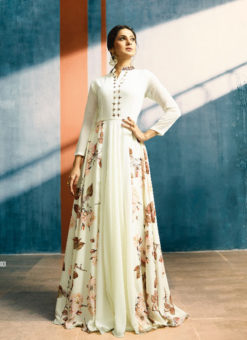 OffWhite Designer Indian Evening Gown