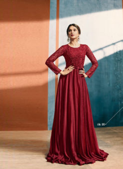 Red Designer Indian Evening Gown