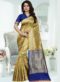Fabulous Black And Gold Zari Print Designer Saree