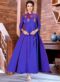 Charming Purple Silk Zari Work Designer Party Wear Gown