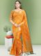 Attractive Orange Art Silk Zari Print Traditional Saree