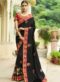 Beautiful Wine Silk Embroidered Work Designer Wedding Saree