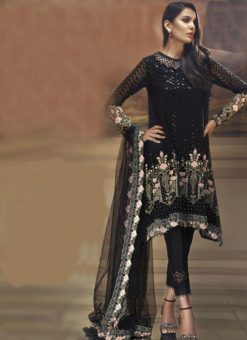 Fantastic Black Georgette Embroidered Work Pakistani Designer Salwar Kameez
