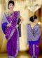 Stunning Purple Cotton Silk Zari Print Maharashtrian Nauvari Readymade Saree