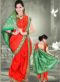 Opulent Orange Cotton Silk Zari Print Maharashtrian Nauvari Readymade Saree