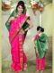 Adorable Yellow Cotton Silk Zari Print Maharashtrian Nauvari Readymade Saree