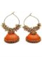 Excellent Orange Thread And Moti Work Traditional Handmade Earings
