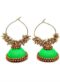 Magnificent Green Thread And Moti Work Traditional Handmade Earings
