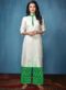 Off White And Yellow Rayon Cotton Printed Casual Wear Salwar Kameez