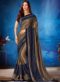 Elegant Golden And Black Lycra Net Lace Border Designer Saree