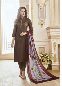 Kavya Designer Brown Churidar Salwar Suit
