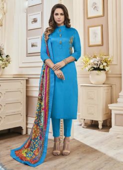 Kavya Designer Sky Blue Churidar Salwar Suit