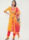 Miraamall Orange  Color Chanderi Cotton Churidar Salwar Kameez