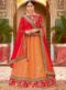 Beautiful Green And Orange Jacquard Silk Designer Lehenga Choli