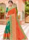 Beautiful Green And Pink Silk Zari Print Designer Saree