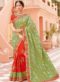 Graceful Sea Green And Pink Silk Zari Print Designer Saree