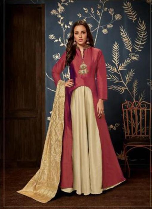 Gowns - Indian Evening Gowns For Party - Maroon Gowns