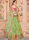 Striking Green Jacquard Silk Zari Weaving Designer Lehenga Choli
