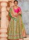Marvellous Green Jacquard Silk Zari Weaving Designer Lehenga Choli