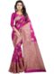 Luminous Brown Banarasi Silk Zari Work Party Wear Saree