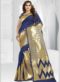 Glorious Blue Banarasi Silk Zari Work Wedding Saree