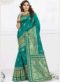 Splendid Aqua Green Banarasi Silk Zari Work Wedding Saree