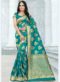 Lavish Aqua Green Banarasi Silk Zari Work Wedding Saree