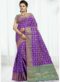 Opulent Purple Banarasi Silk Zari Work Wedding Saree
