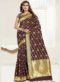 Adorable Maroon Banarasi Silk Zari Work Wedding Saree
