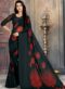 Appealing Peach Geogette Printed Casual Wear Saree