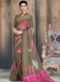 Stunning Black And Red Georgette Printed Casual Wear Saree