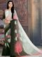 Adorable White And Grey Georgette Printed Casual Wear Saree