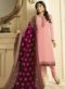 Beautiful Baby Pink Satin Georgette Embroidered Work Designer Churidar Salwar Kameez