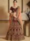 Renowned Maroon Velvet Embroidered Work Designer Bridal Lehenga Choli