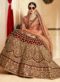 Elegant Maroon Velvet Embroidered Work Designer Bridal Lehenga Choli